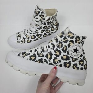 Converse Chuck Taylor All Star Leopard Lugged Platform High Top Sneakers 9